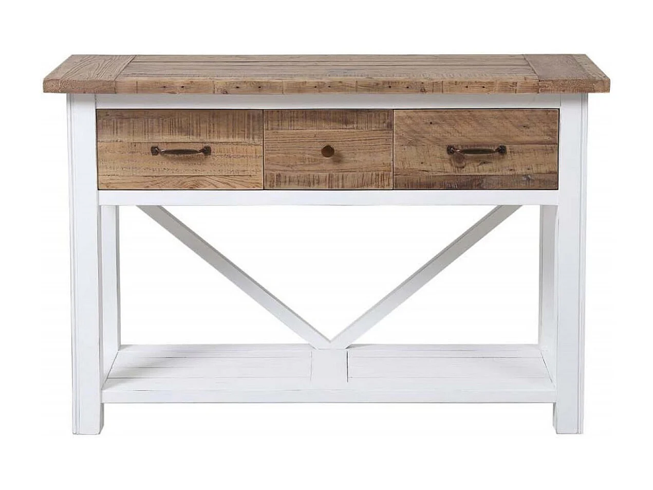 Console 3 tiroirs MDF Blanc - Rivages Interior's