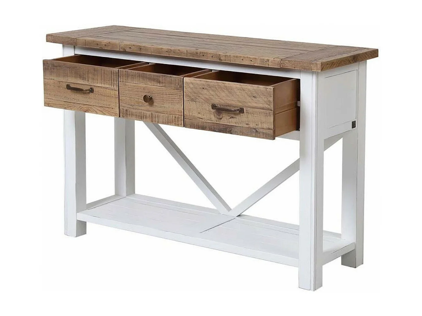 Console 3 tiroirs MDF Blanc - Rivages Interior's