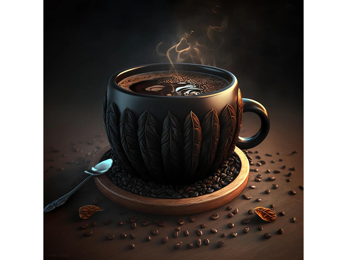 Tableau sur toile café noir 30x30 cm