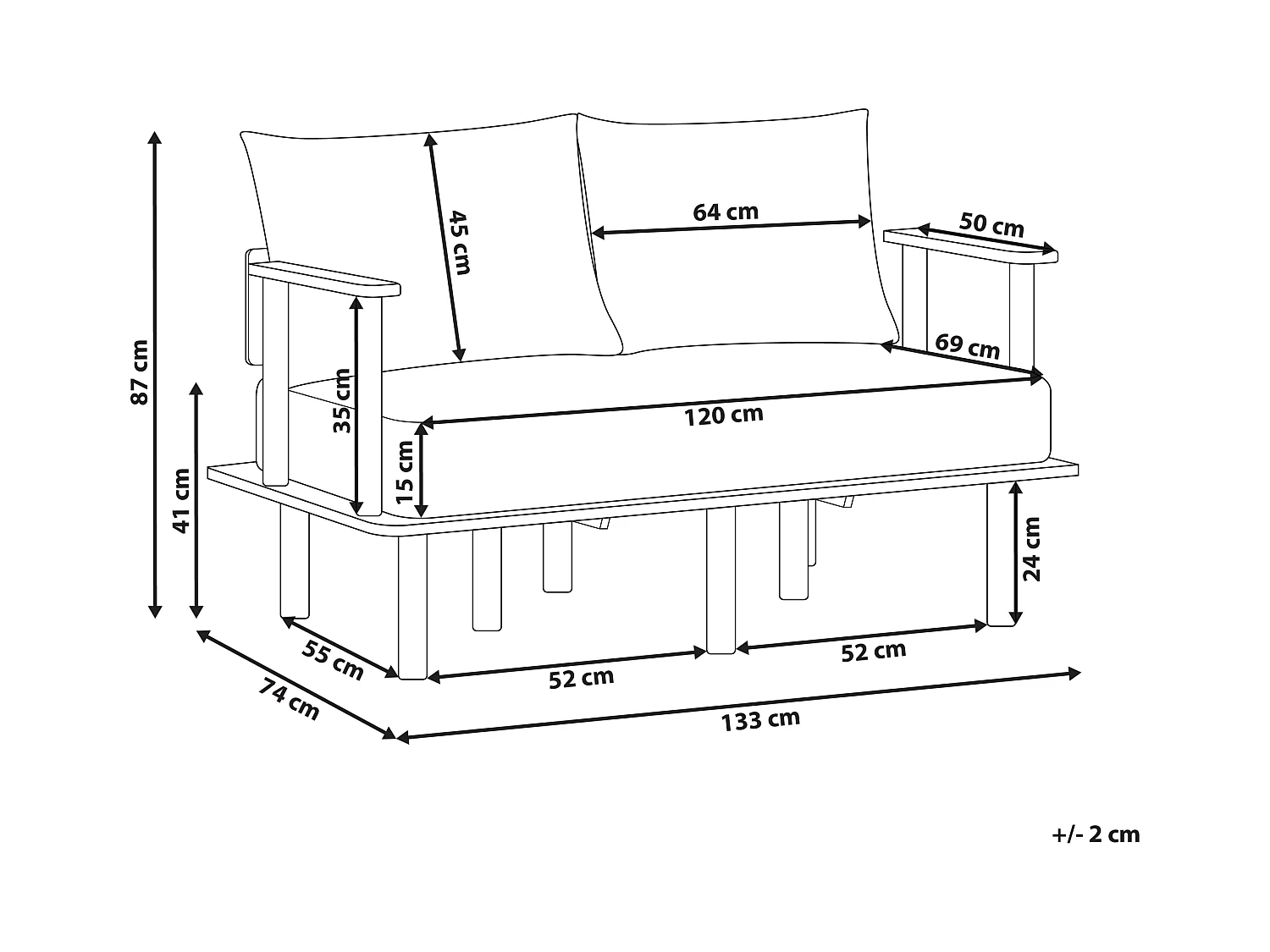 Sofa ASKER Bouclé Dunkelgrün 2-Sitzer