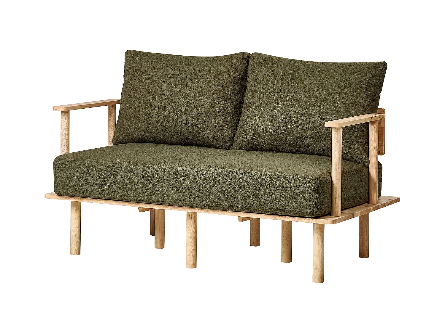 Sofa ASKER Bouclé Dunkelgrün 2-Sitzer