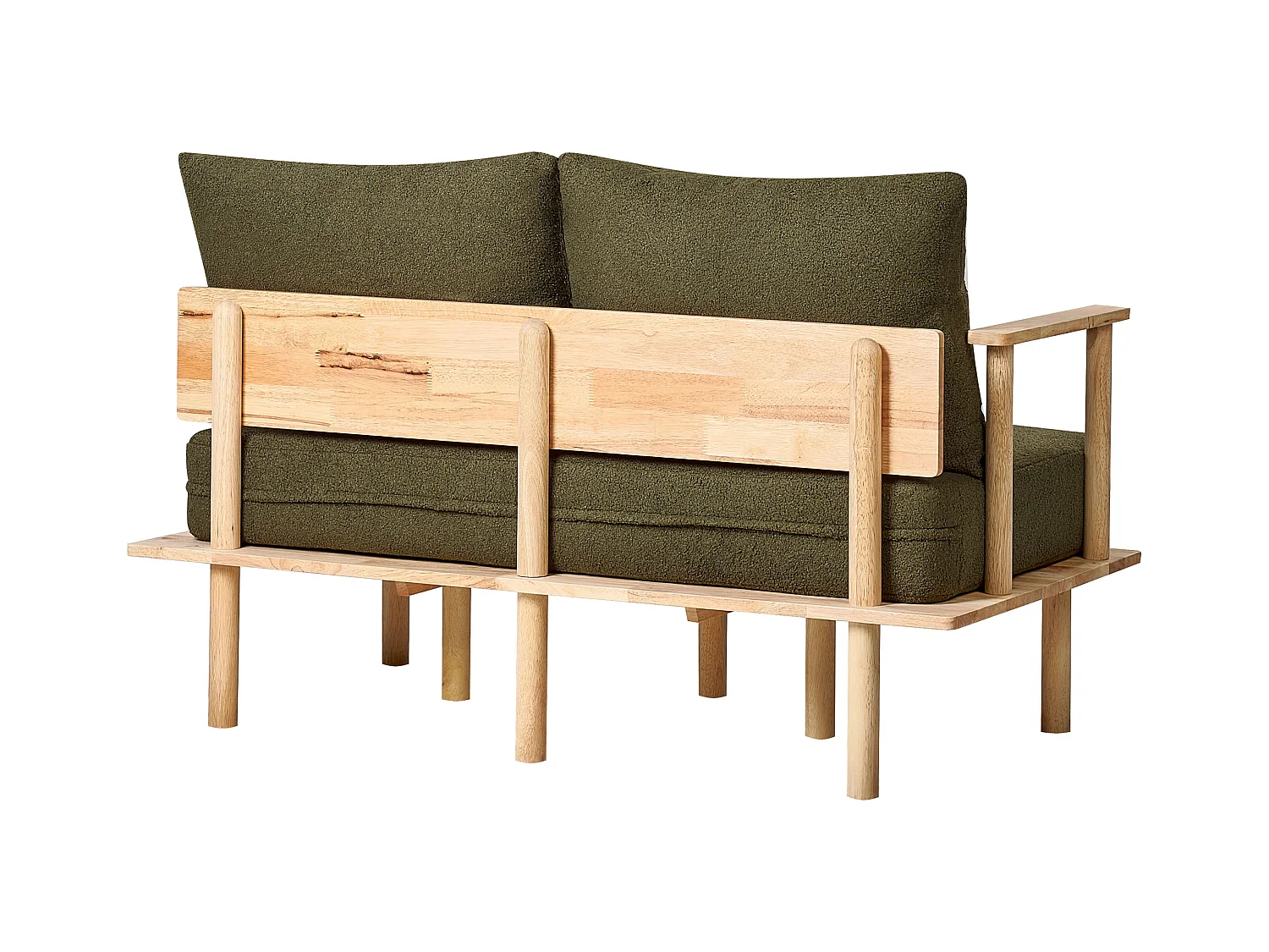 Sofa ASKER Bouclé Dunkelgrün 2-Sitzer