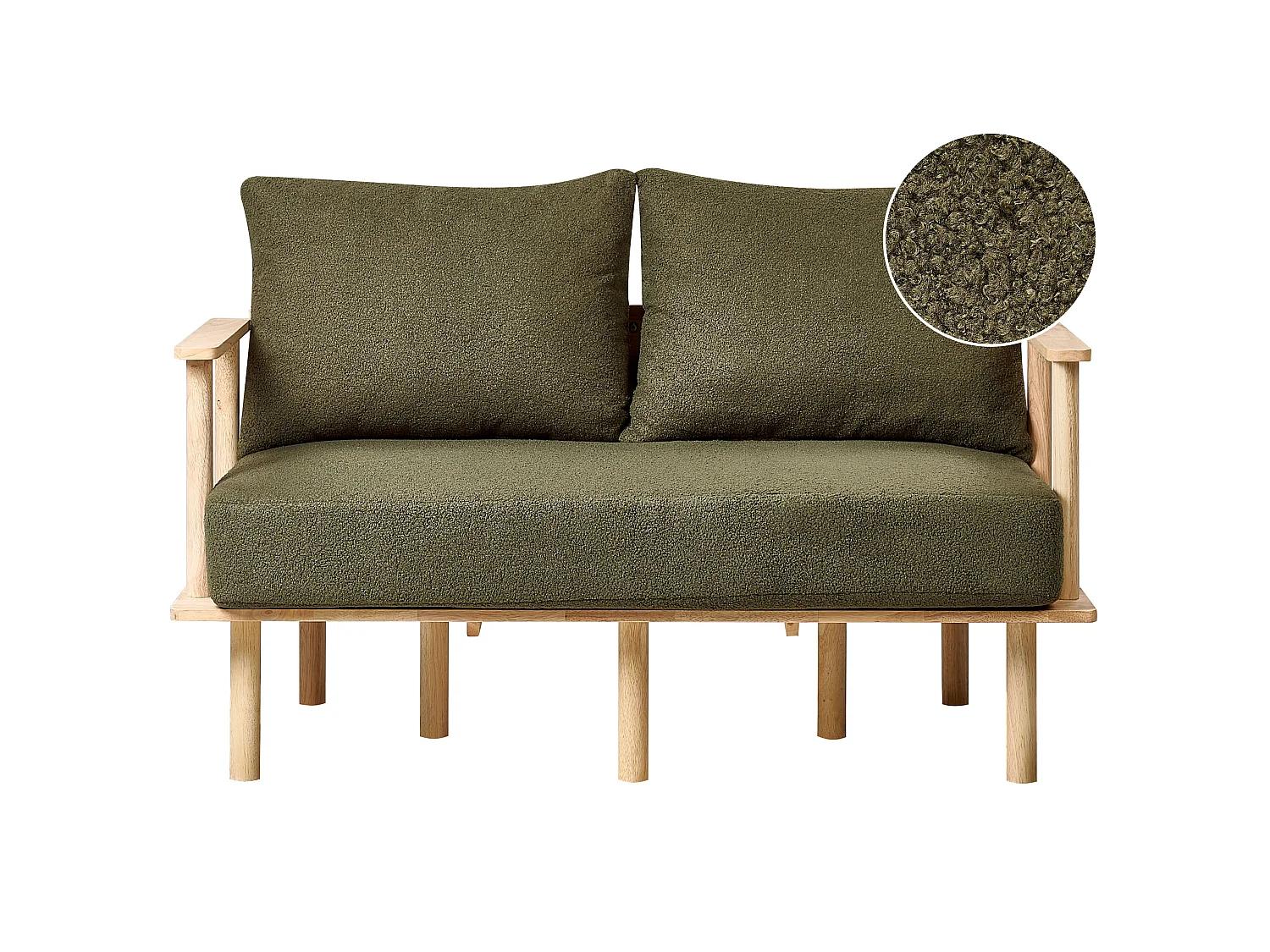 Sofa ASKER Bouclé Dunkelgrün 2-Sitzer