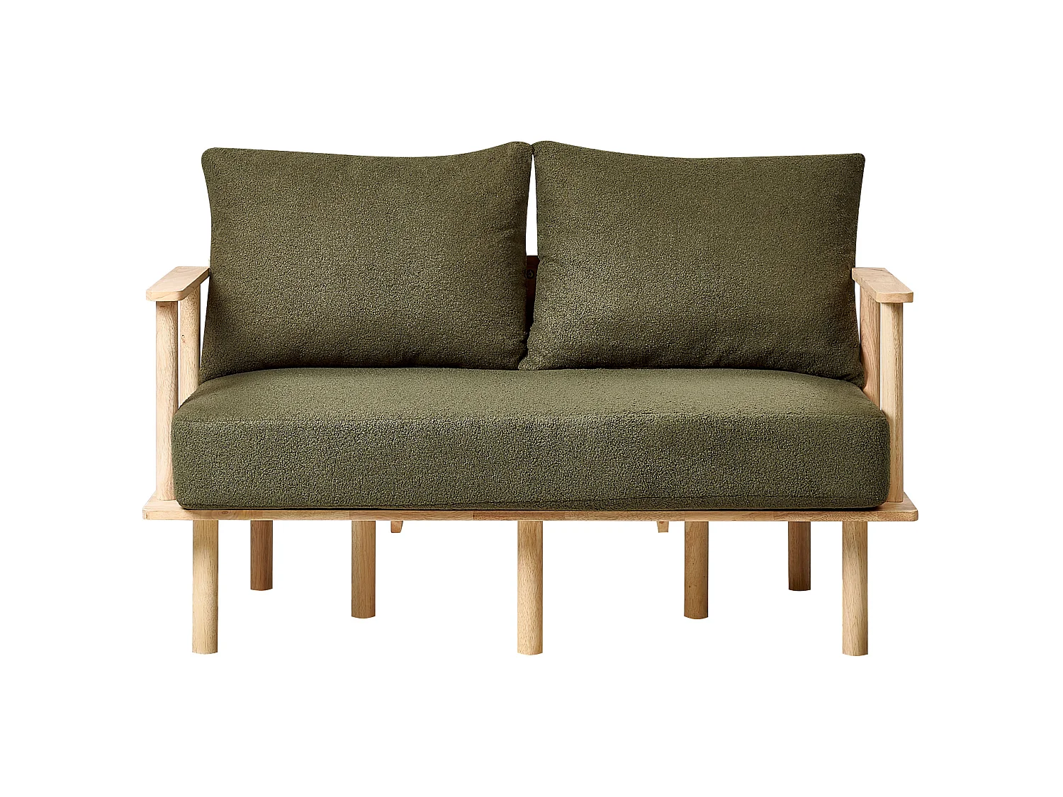 Sofa ASKER Bouclé Dunkelgrün 2-Sitzer