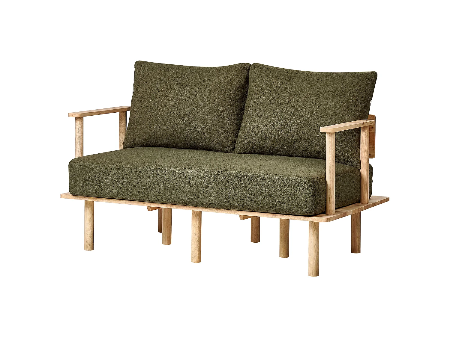 Sofa ASKER Bouclé Dunkelgrün 2-Sitzer