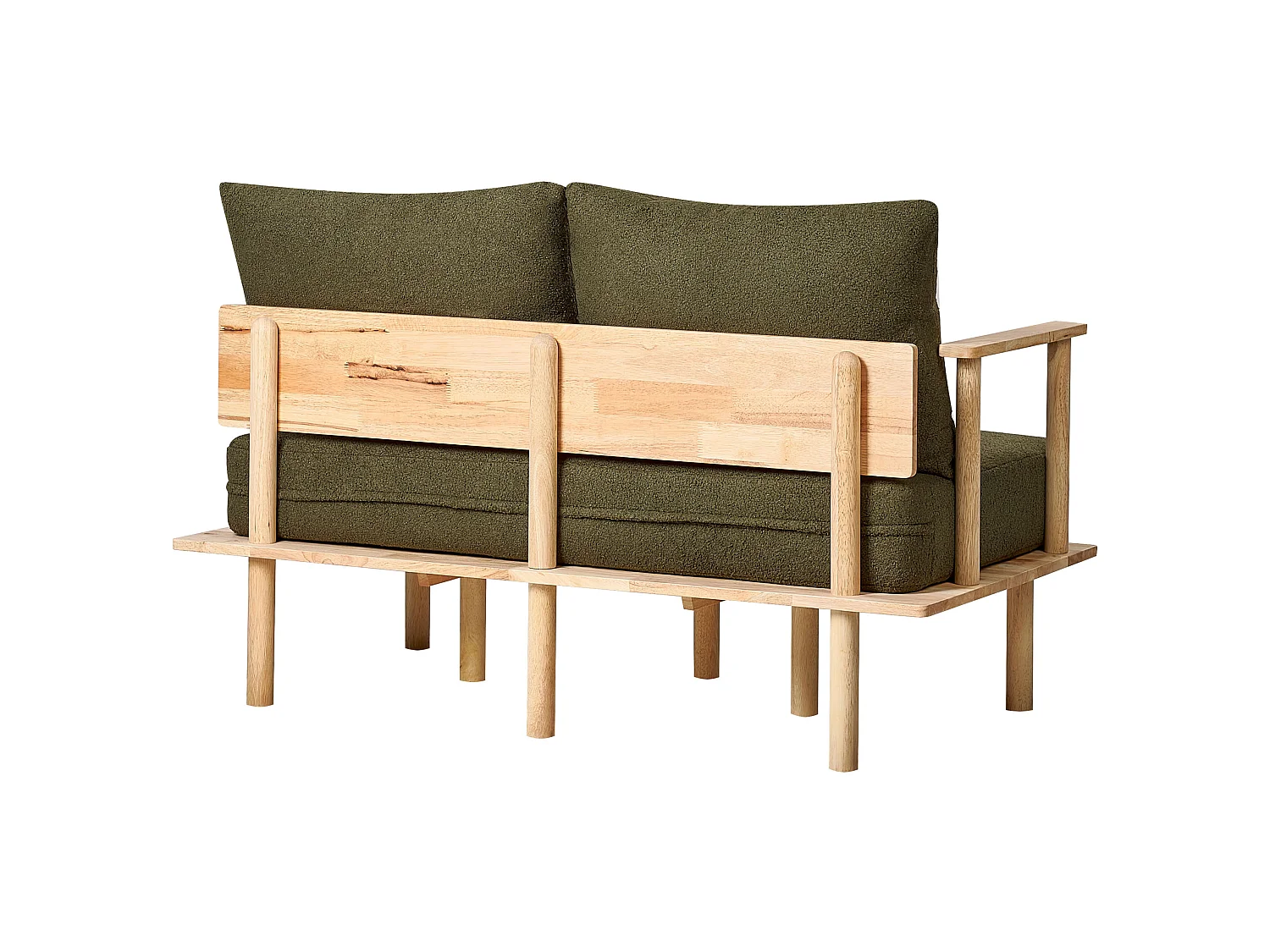 Sofa ASKER Bouclé Dunkelgrün 2-Sitzer
