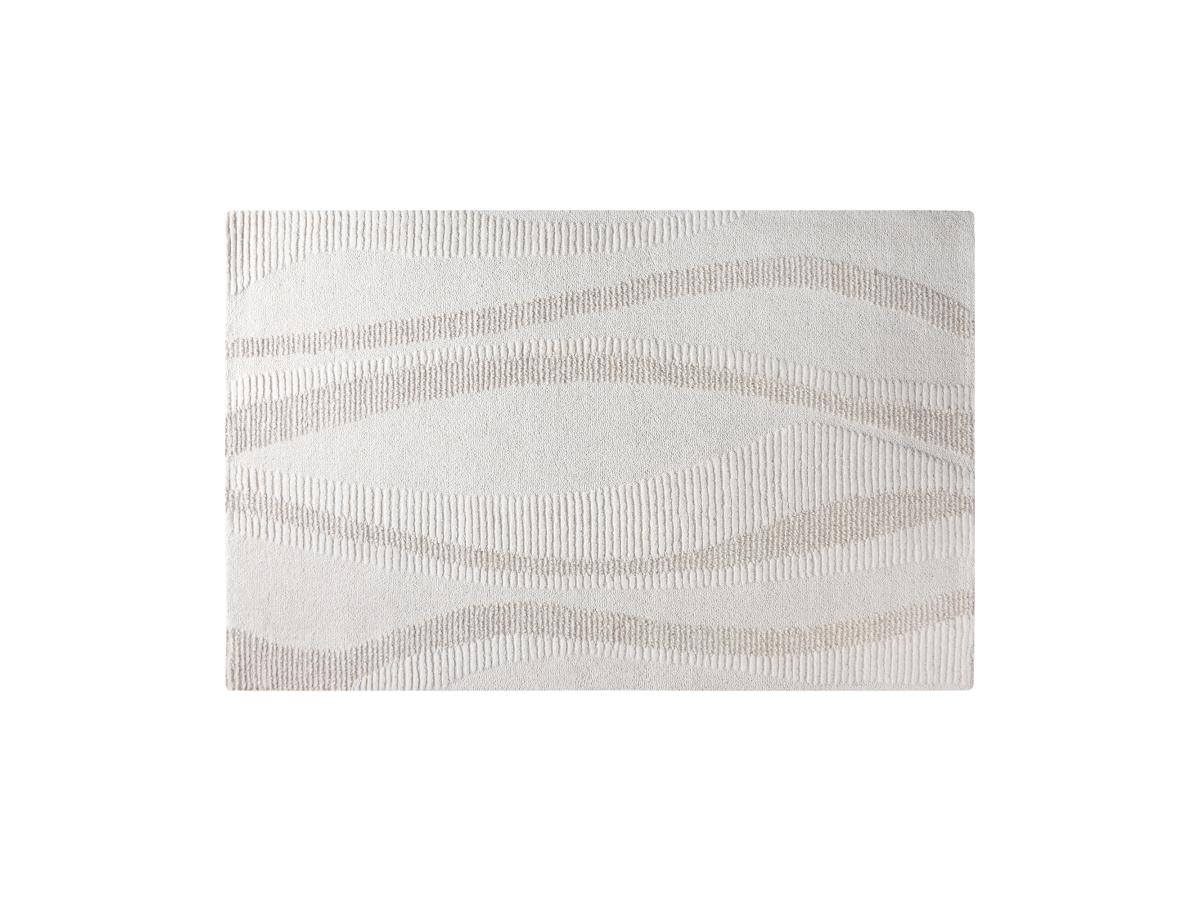 Relief-Teppich - 100 % Wolle - handgetuftet - 160 x 230 cm - Elfenbeinfarbe günstig online kaufen