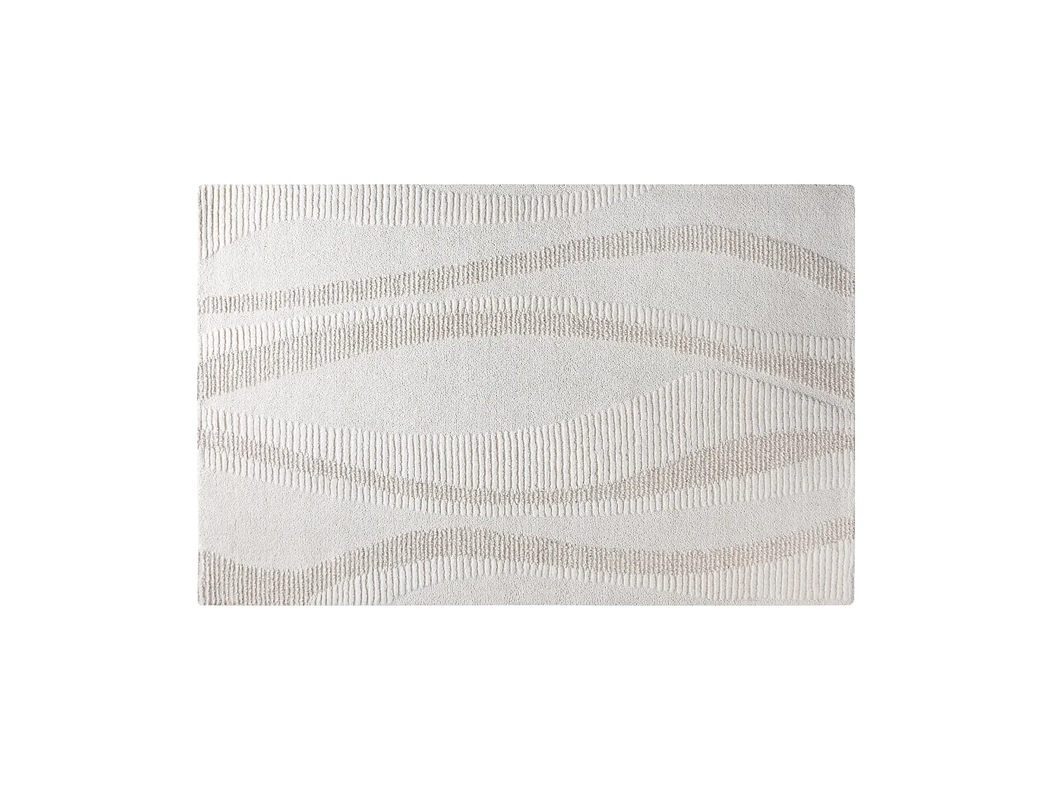 Handtuftad matta med relief i 100% ull - 160 x 230 cm - Elfenben - SIRELIA