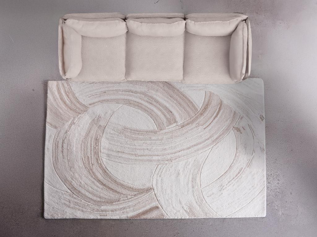 Teppich mit abstraktem Muster - 100 % Wolle - handgetuftet - 160 x 230 cm - günstig online kaufen