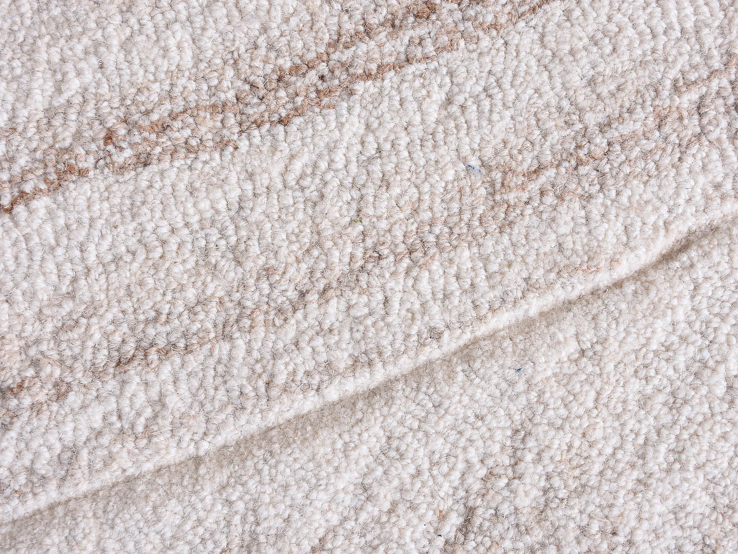 Dywan z abstrakcyjnym wzorem ręcznie tuftowany 100% wełny - 200 x 290 cm - Kość słoniowa i taupe - RAVELINO