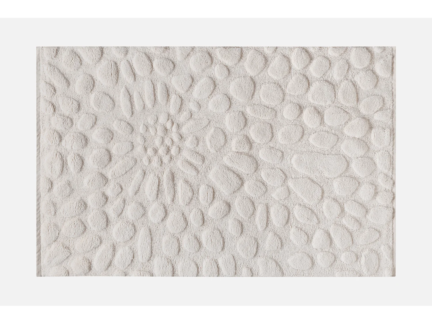 Tapis en relief 100% laine tufté main effet galet - 200 x 290 cm - Ivoire - ORABEL