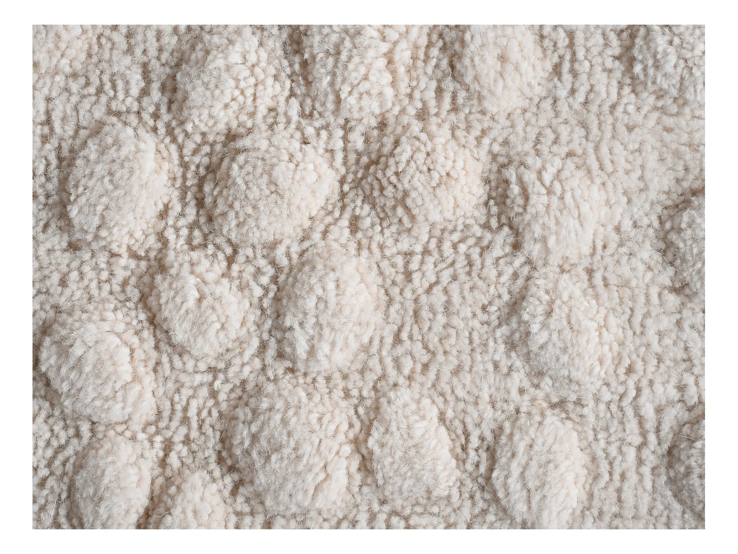 Tapis en relief 100% laine tufté main effet galet - 200 x 290 cm - Ivoire - ORABEL