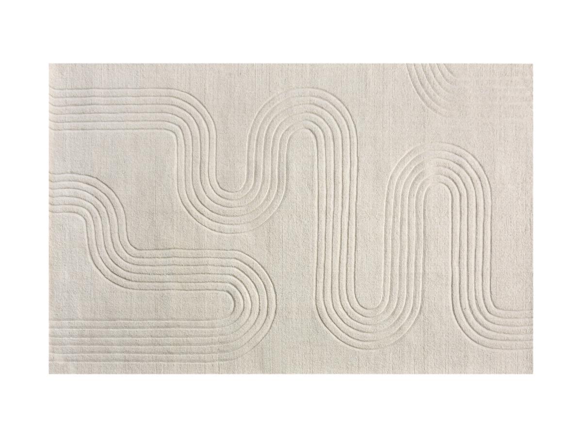 Relief-Teppich mit abstraktem Muster - 100 % Wolle - handgetuftet - 160 x 2 günstig online kaufen