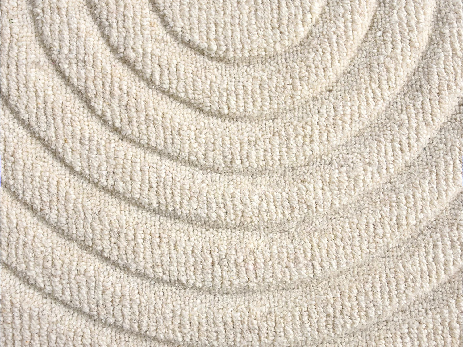 Tapis en relief 100% laine tufté main motif abstrait - 160 x 230 cm - Ivoire - LISANDRA