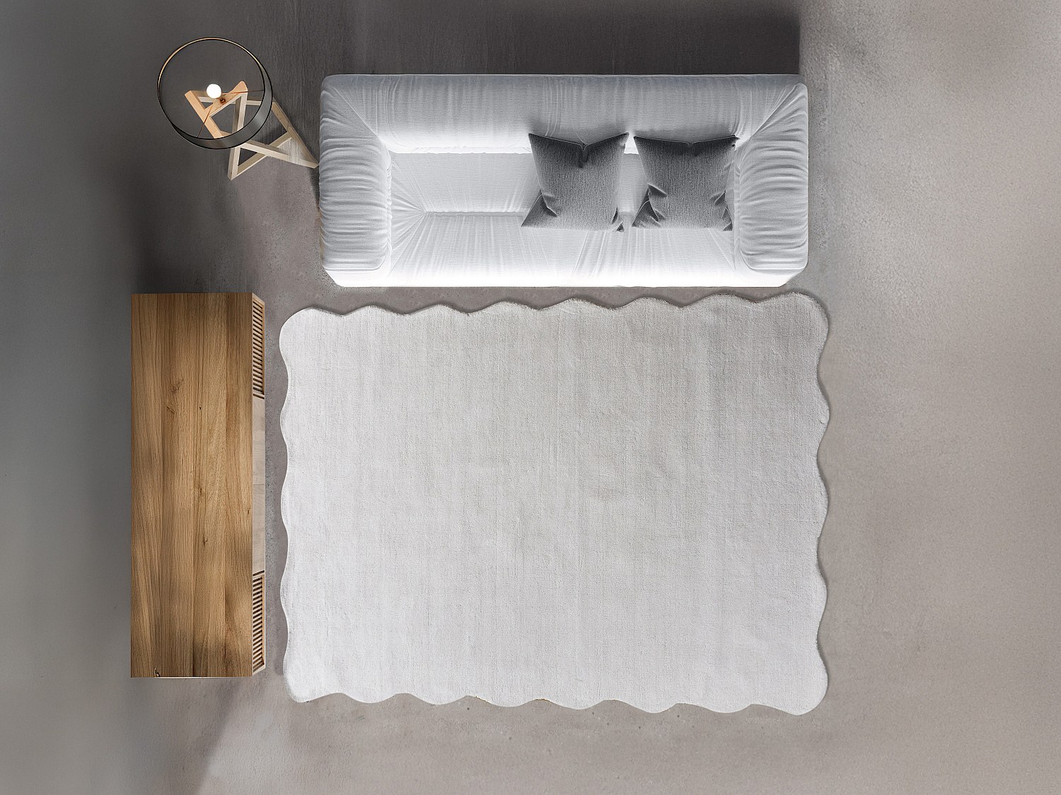 Teppich mit gewelltem Rand - 100 % Wolle - handgetuftet - 160 x 230 cm - El günstig online kaufen