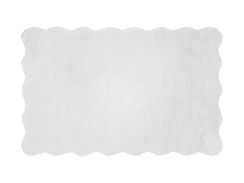 Tapis 100% laine tufté main bords ondulés - 160 x 230 cm - Ivoire - PRISMELA