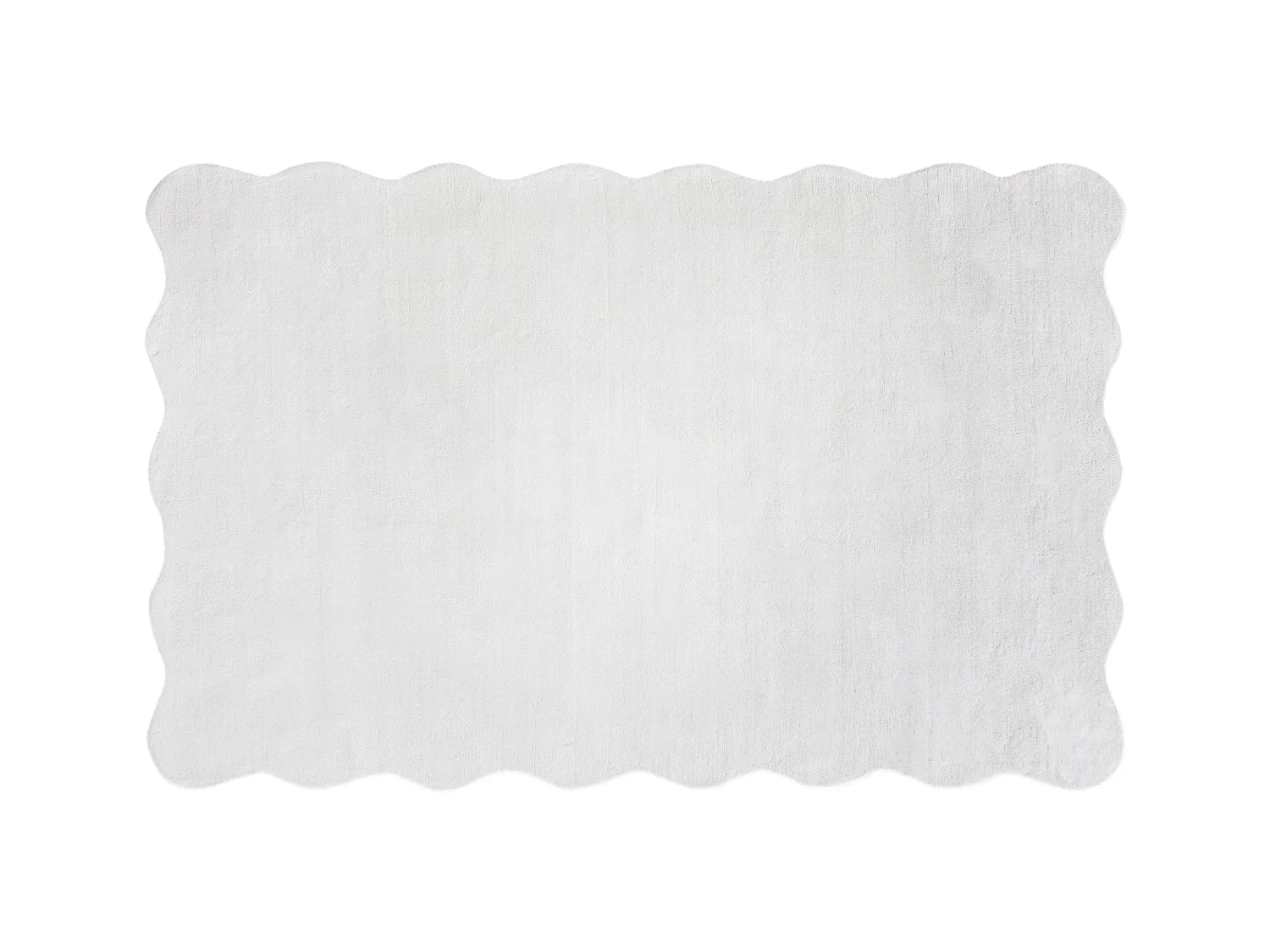 Tapis 100% laine tufté main bords ondulés - 200 x 290 cm - Ivoire - PRISMELA