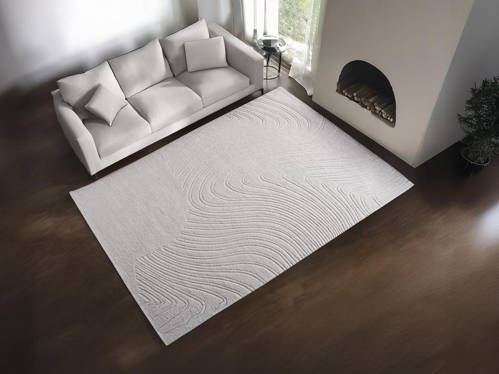 Relief-Teppich mit abstraktem Muster - 100 % Wolle - handgetuftet - 160 x 2 günstig online kaufen
