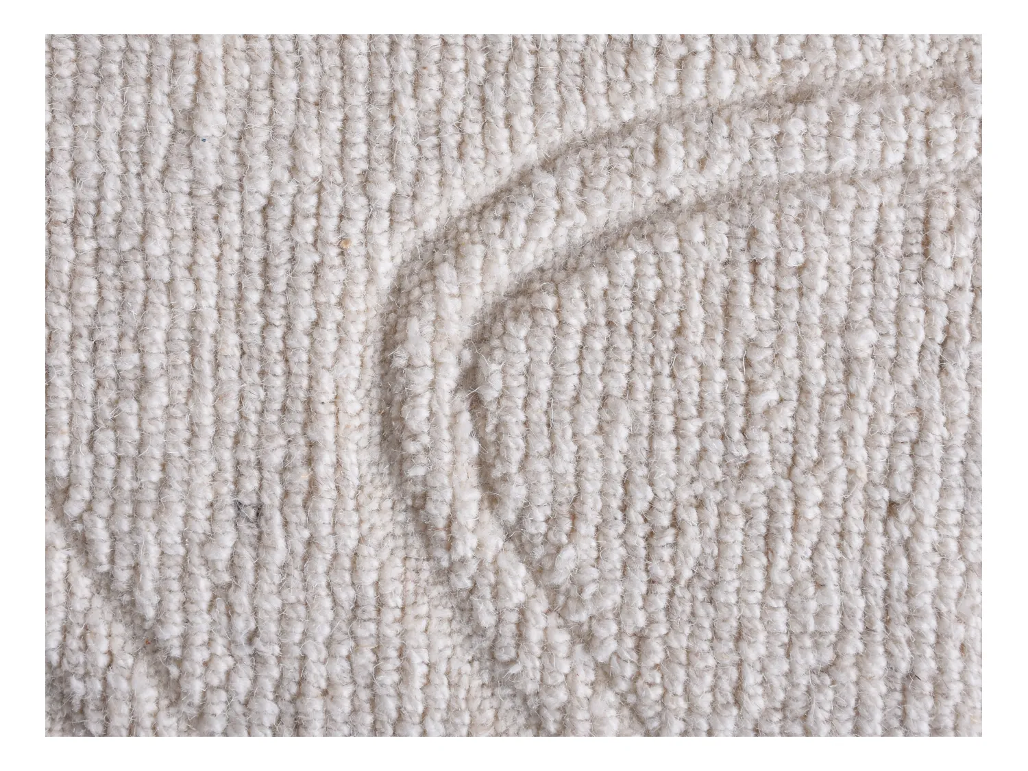 Alfombra de lana 100% tufted a mano con relieve, diseño abstracto - 200 x 290 cm - Marfil - CELESTIA