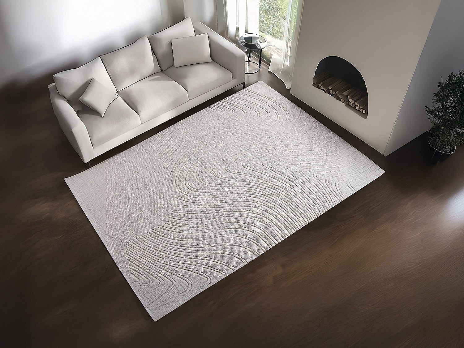 Relief-Teppich mit abstraktem Muster - 100 % Wolle - handgetuftet - 200 x 2 günstig online kaufen