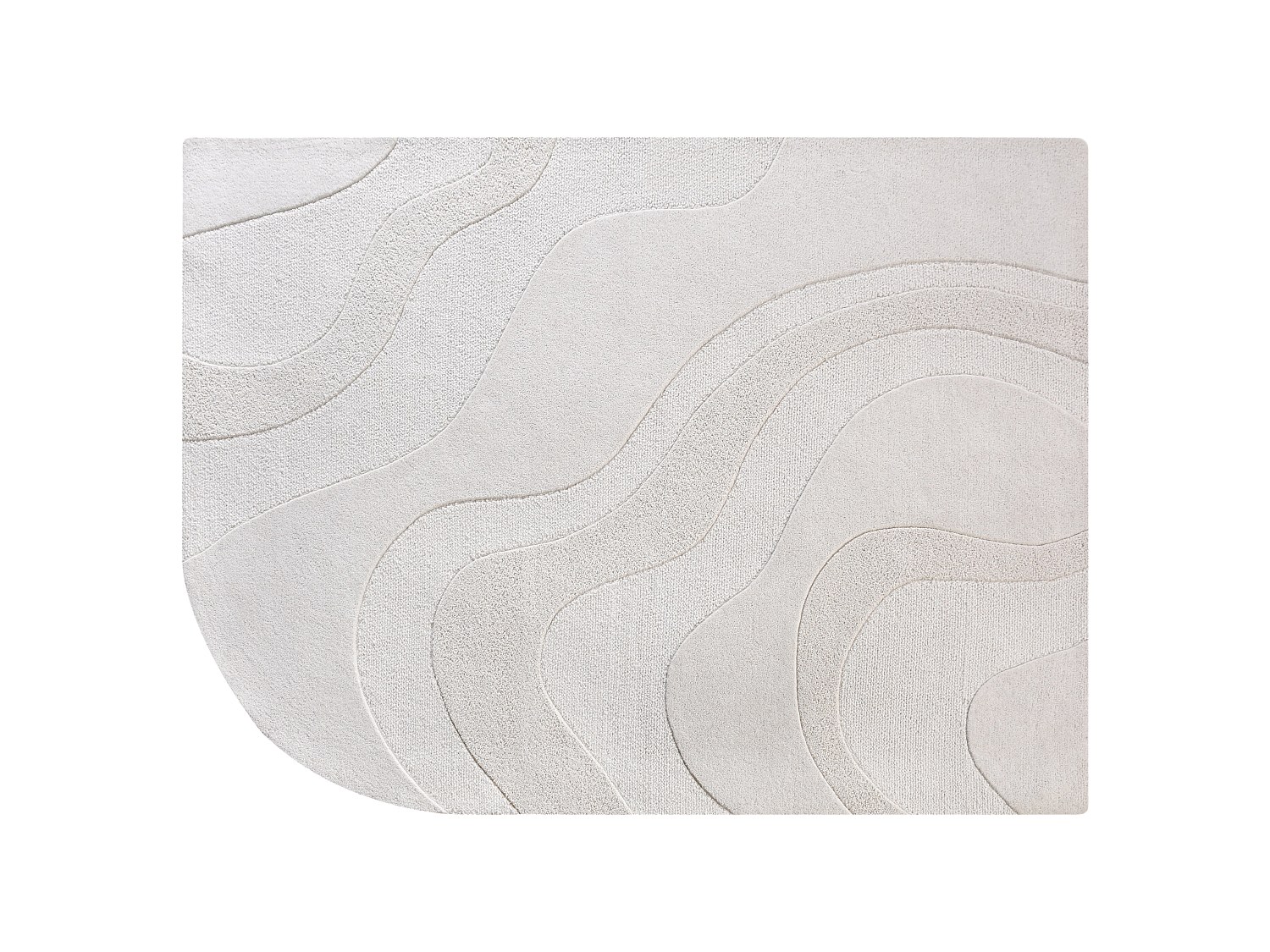 Relief-Teppich mit abgerundetem Rand - 100 % Wolle - handgetuftet - 200 x 2 günstig online kaufen