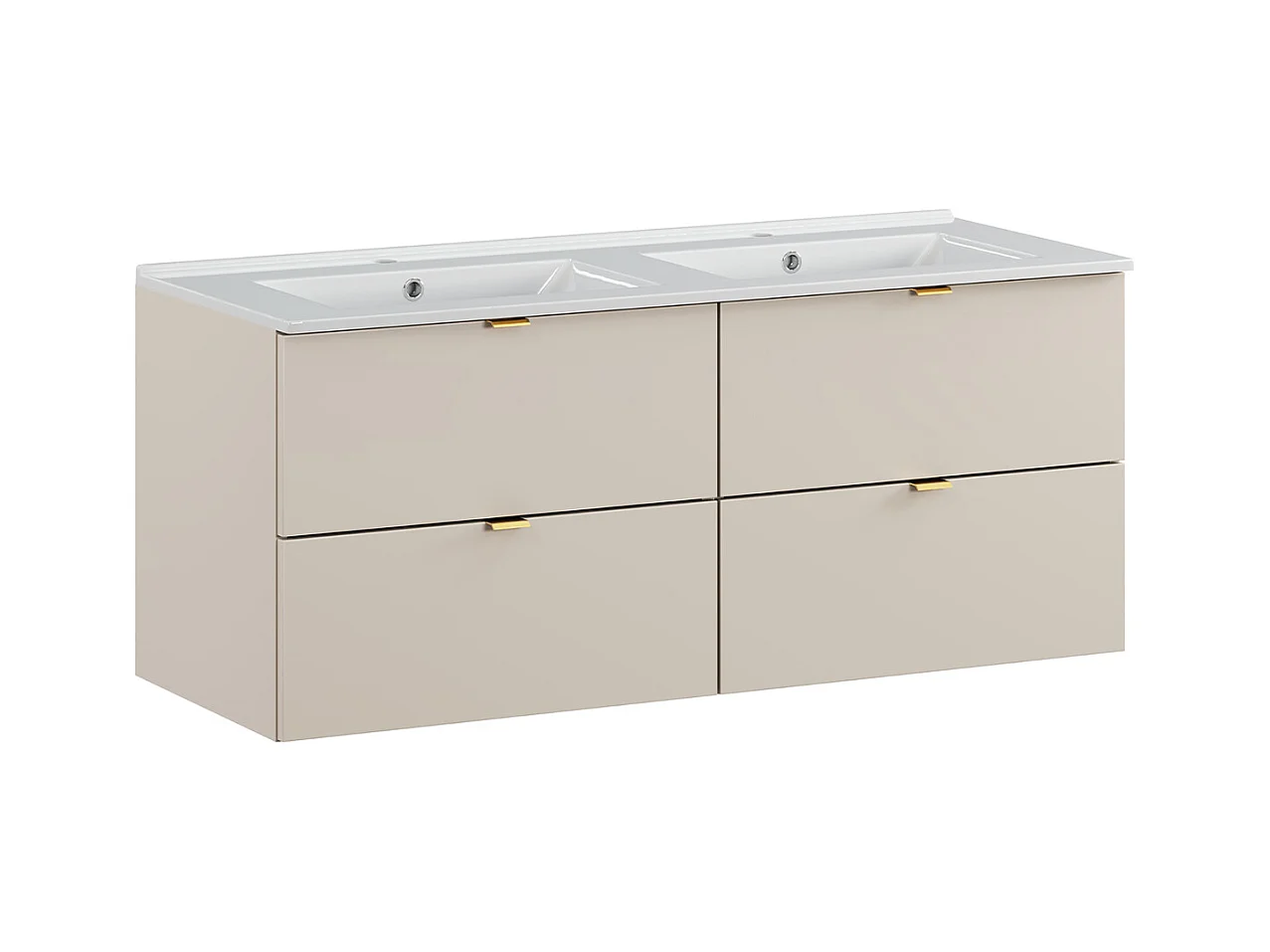 Meuble double vasque encastrée 120cm Azel Cachemire
