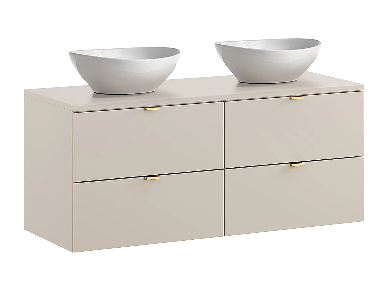 Conjunto de muebles con doble lavabo 120cm y columna Azel Cachemira