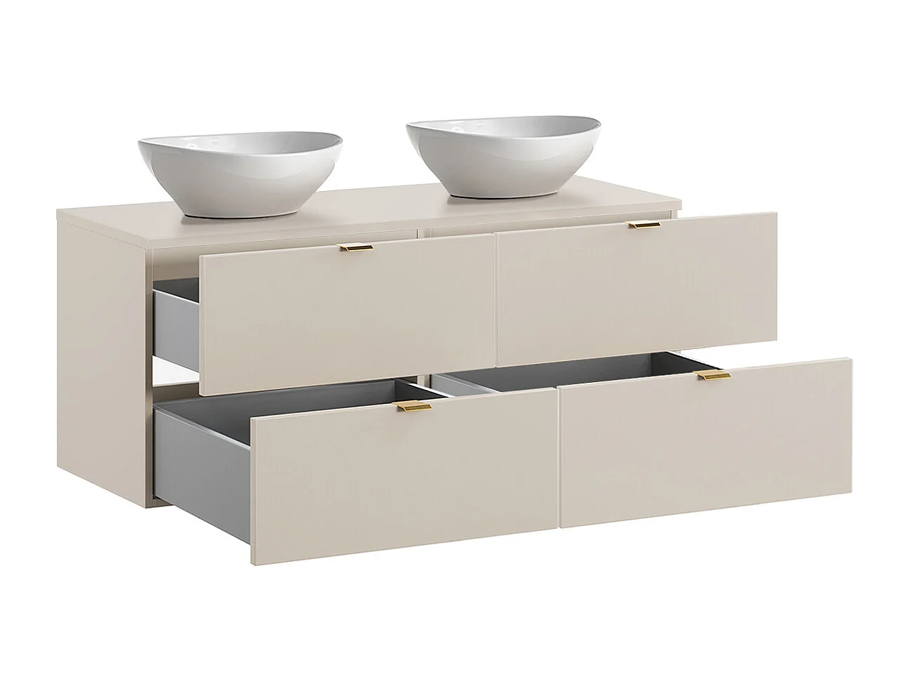 Set di mobili da bagno doppio lavabo Azel cachemire 120cm