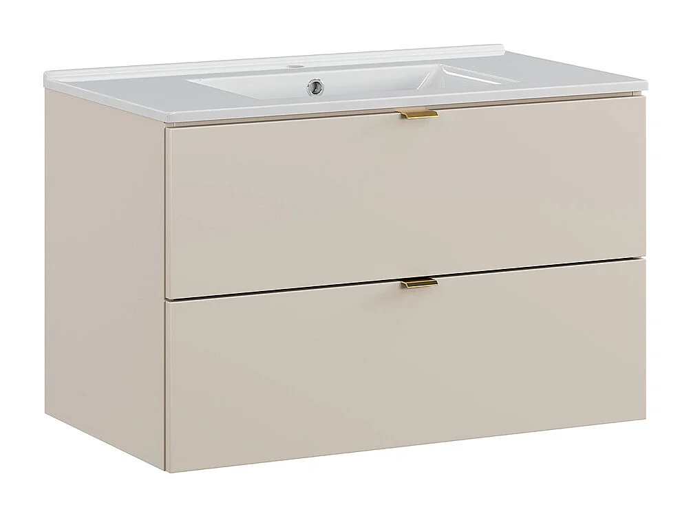 Azel Cachemire enkel wastafelmeubel met 80cm inzetwastafel en sokkel