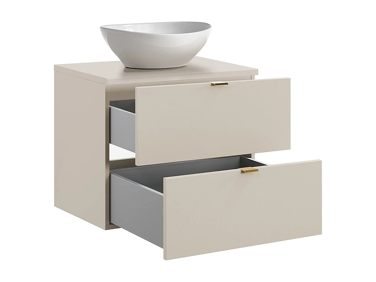 Conjunto muebles con lavabo individual 60cm y columna Azel Cachemira