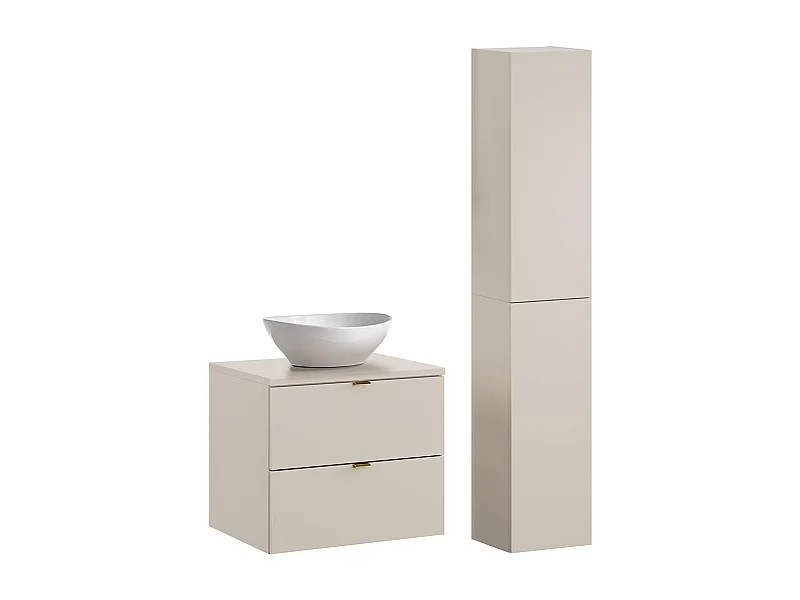 Azel Cachemire 60cm enkele wastafel en sokkelset