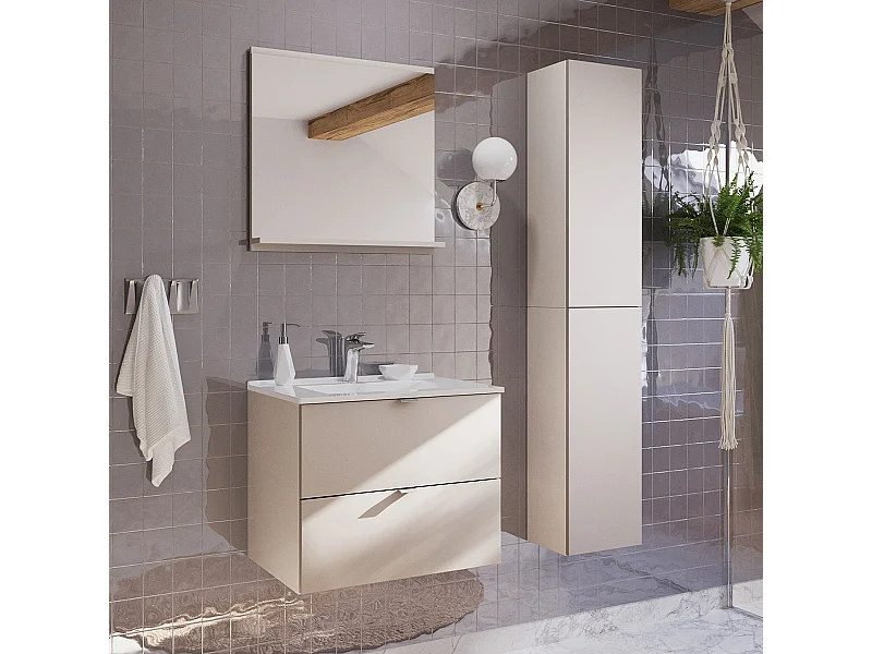 Conjunto de móveis de casa de banho com lavatório Azel caxemira 60cm