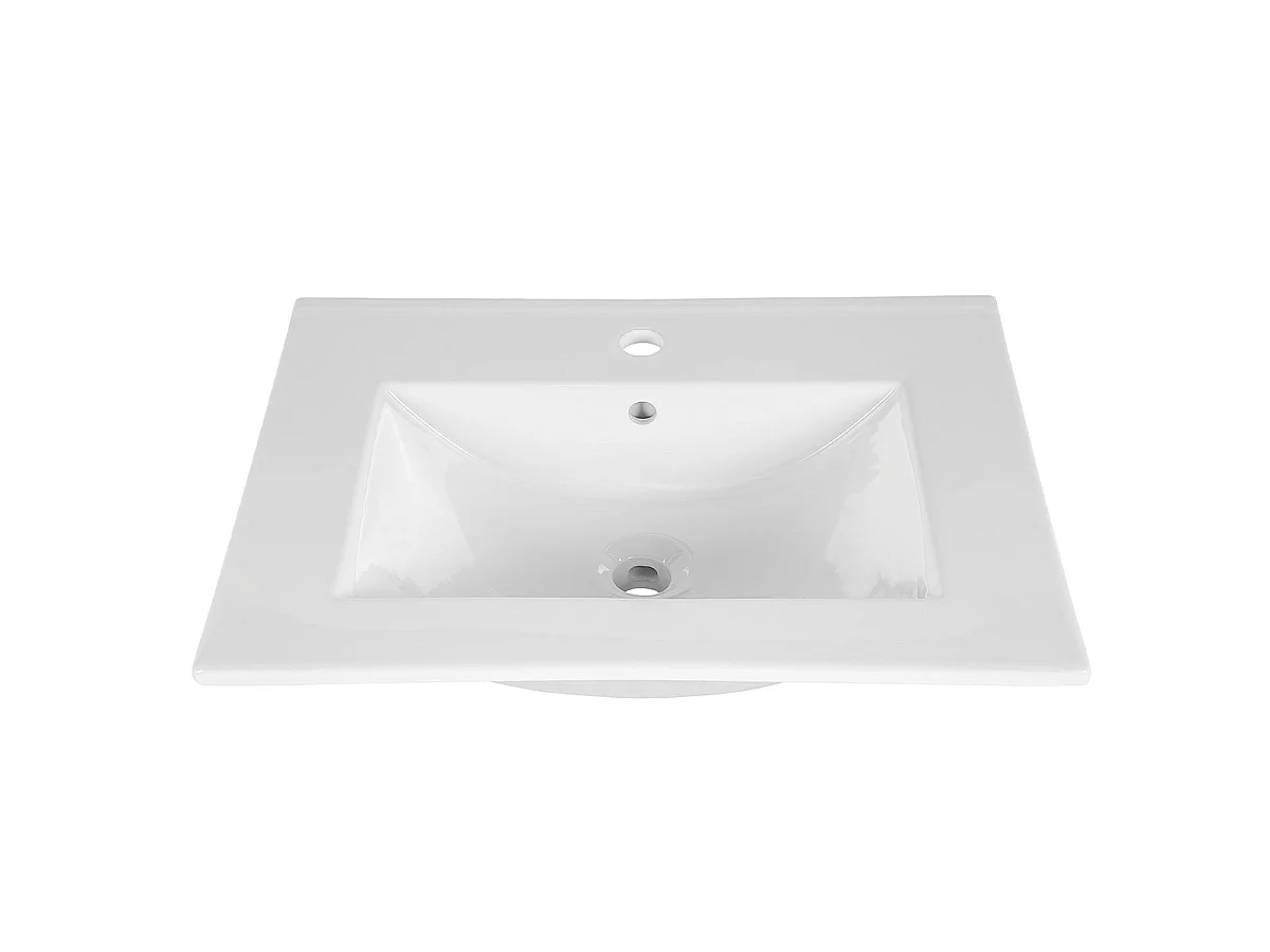 Ensemble meuble simple vasque encastrée 60cm et colonne Azel Cachemire