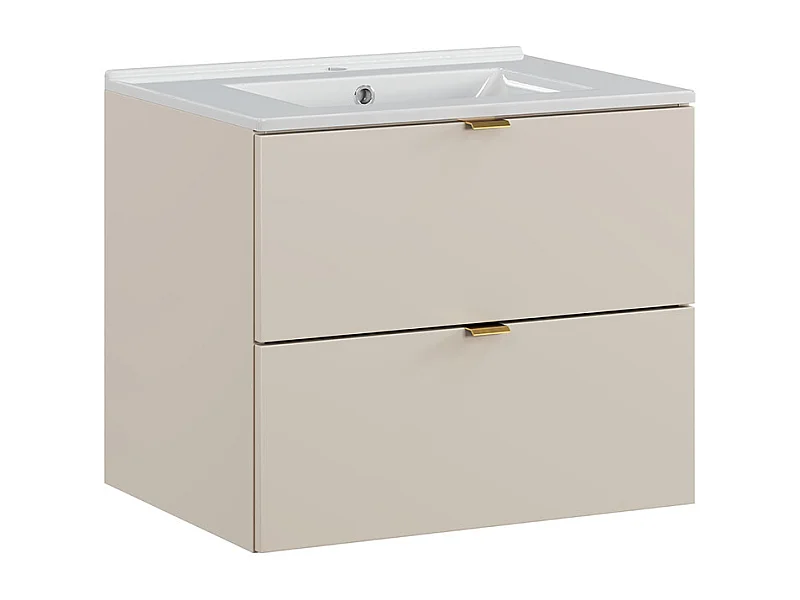 Meuble simple vasque encastrée 60cm Azel Cachemire