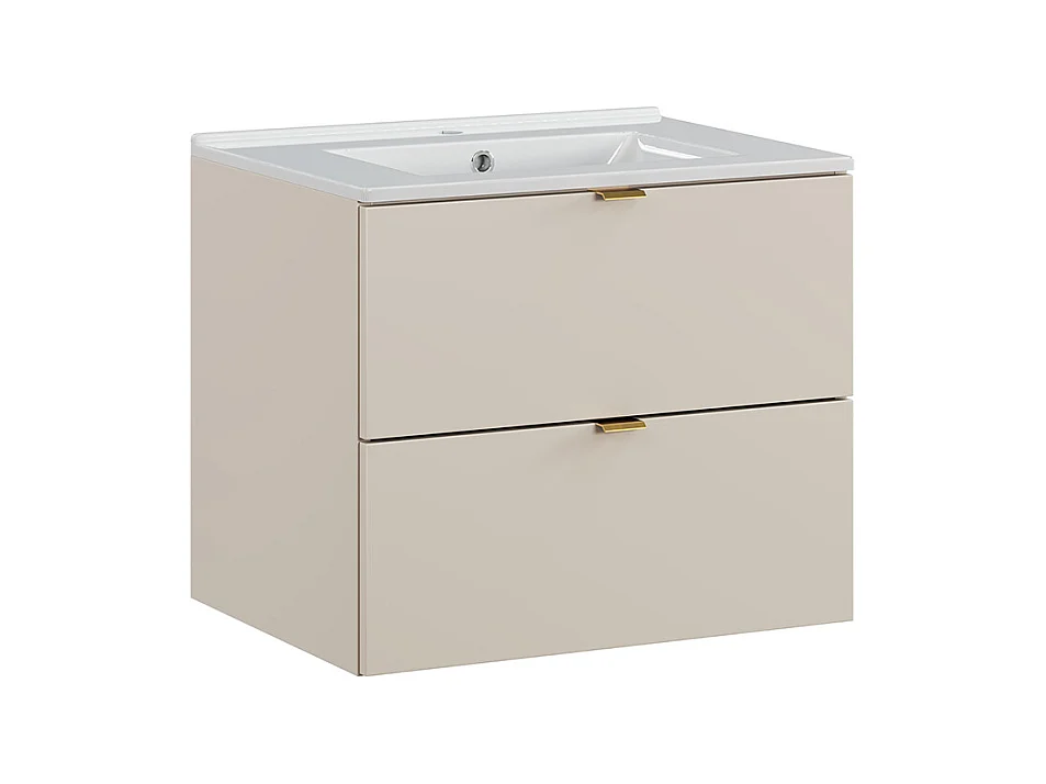 Meuble simple vasque encastrée 60cm Azel Cachemire