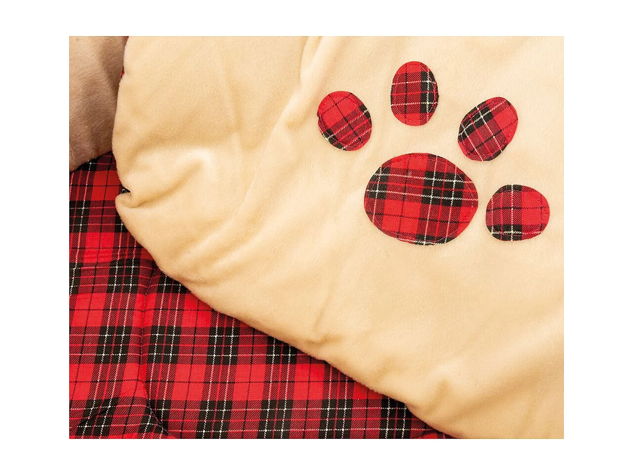 Set de 5 paniers pour chien en mousse avec imprimé écossais