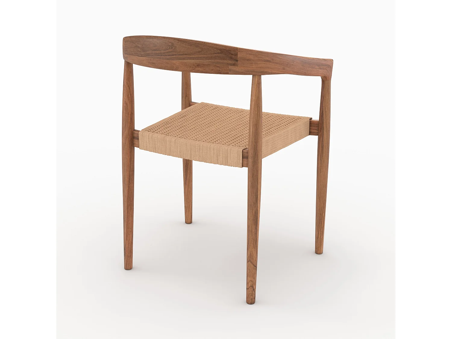 Set de 2 sillas de bar de madera de teca y cuerda sintética - Bali