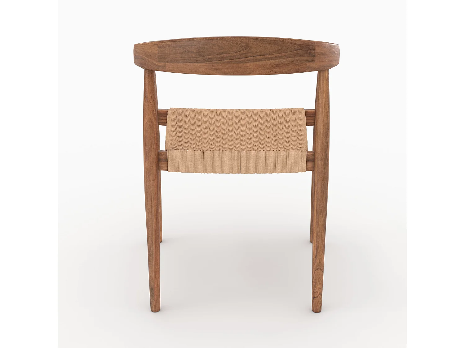 Set de 2 sillas de bar de madera de teca y cuerda sintética - Bali