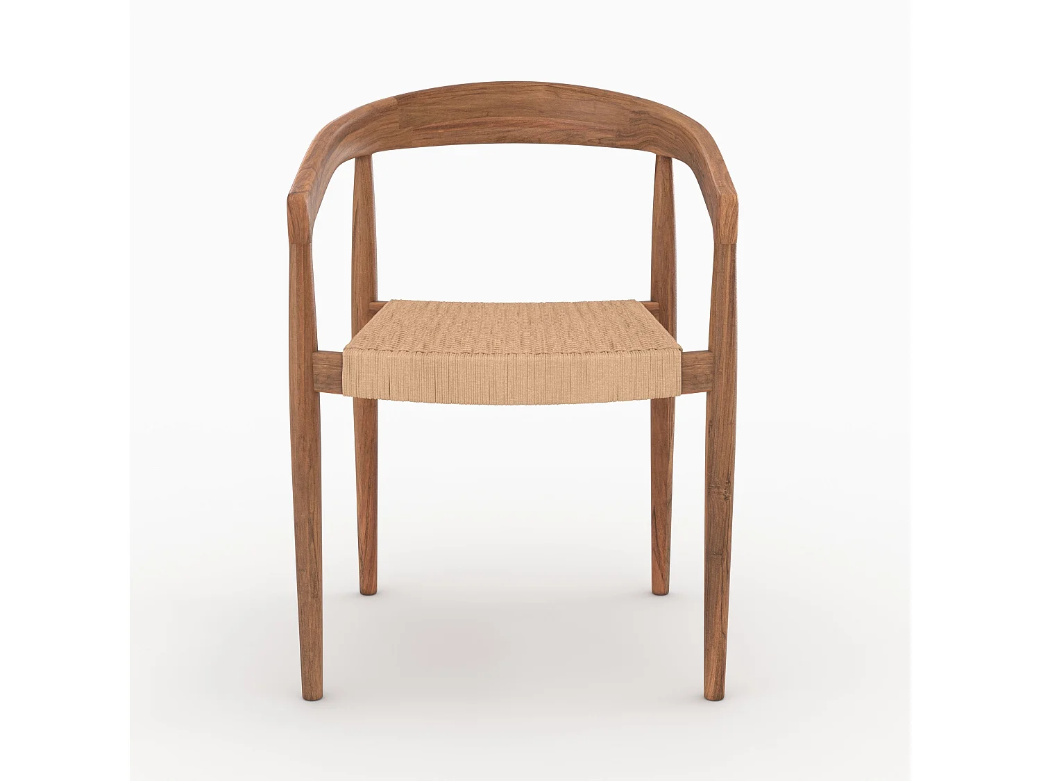 Set de 2 sillas de bar de madera de teca y cuerda sintética - Bali