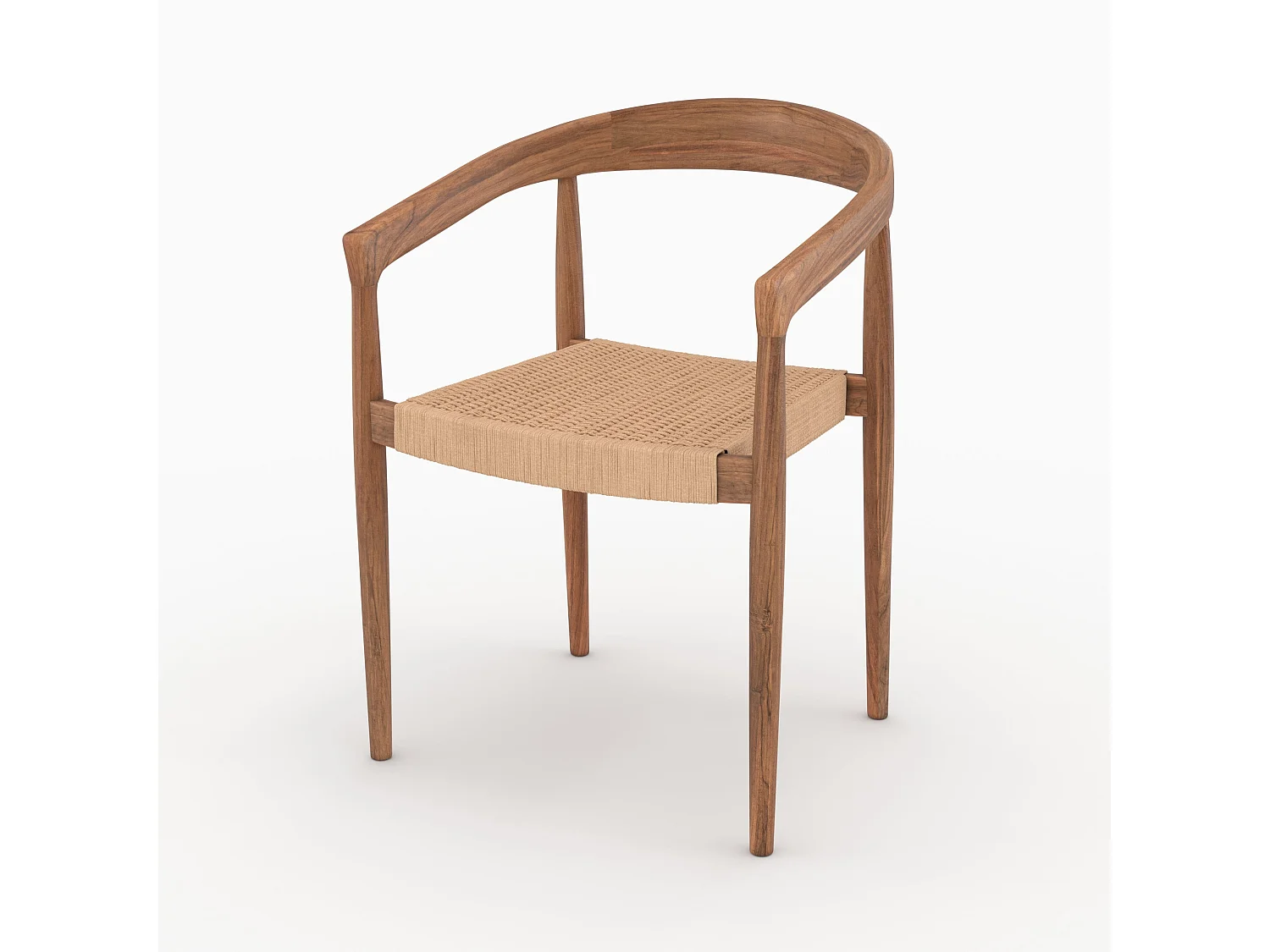 Lot de 2 chaises en bois de teck et corde synthétique - Bali