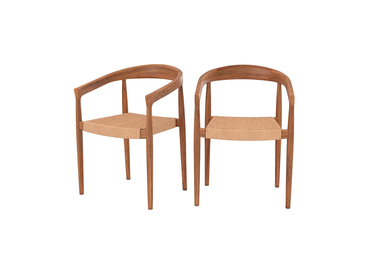 Set di 2 sedie in legno di teak e corda naturale - Bali