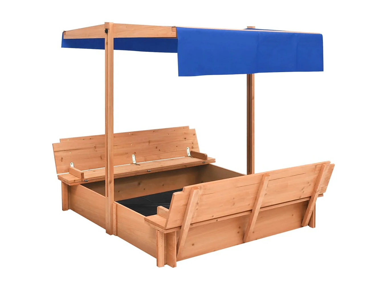 Sabbiera con tetto in legno di abete 112 x 112 x 112 cm 02_0005058