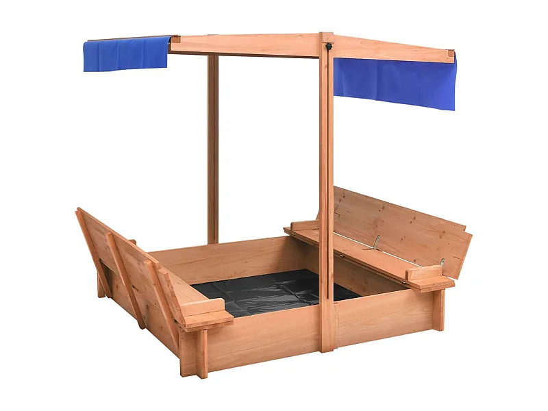 Arenero con techo de madera de abeto 112 x 112 x 112 cm 02_0005058