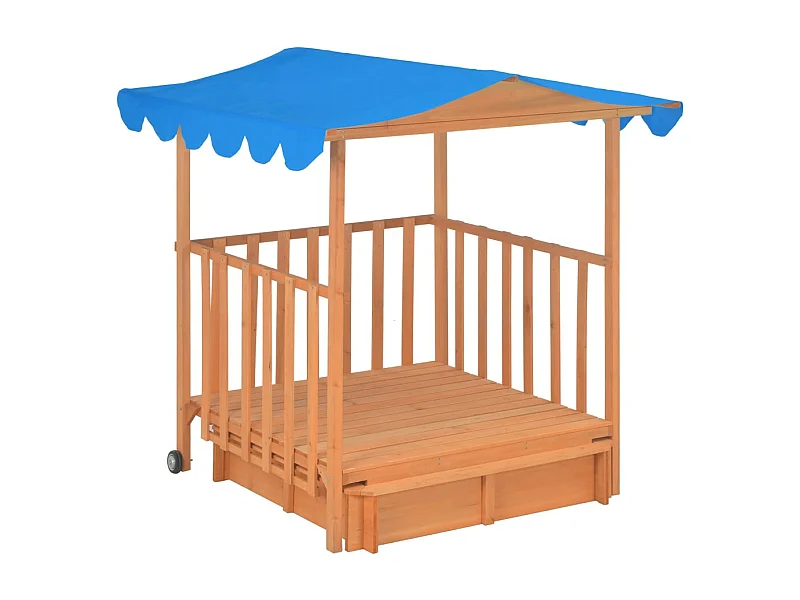 Casita de juegos infantil y arenero madera de abeto UV50 azul 02_0005061