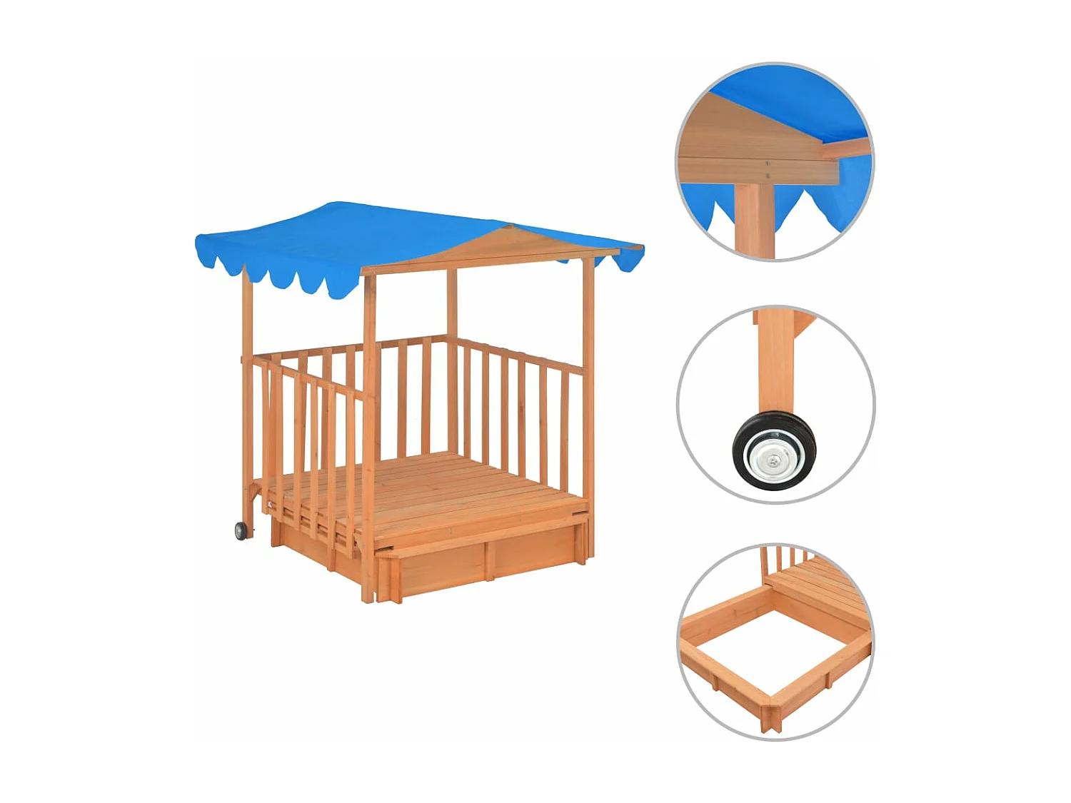 Maison de jeu d'enfants bois bleue 130 x 130 x 143 cm 02_0005061