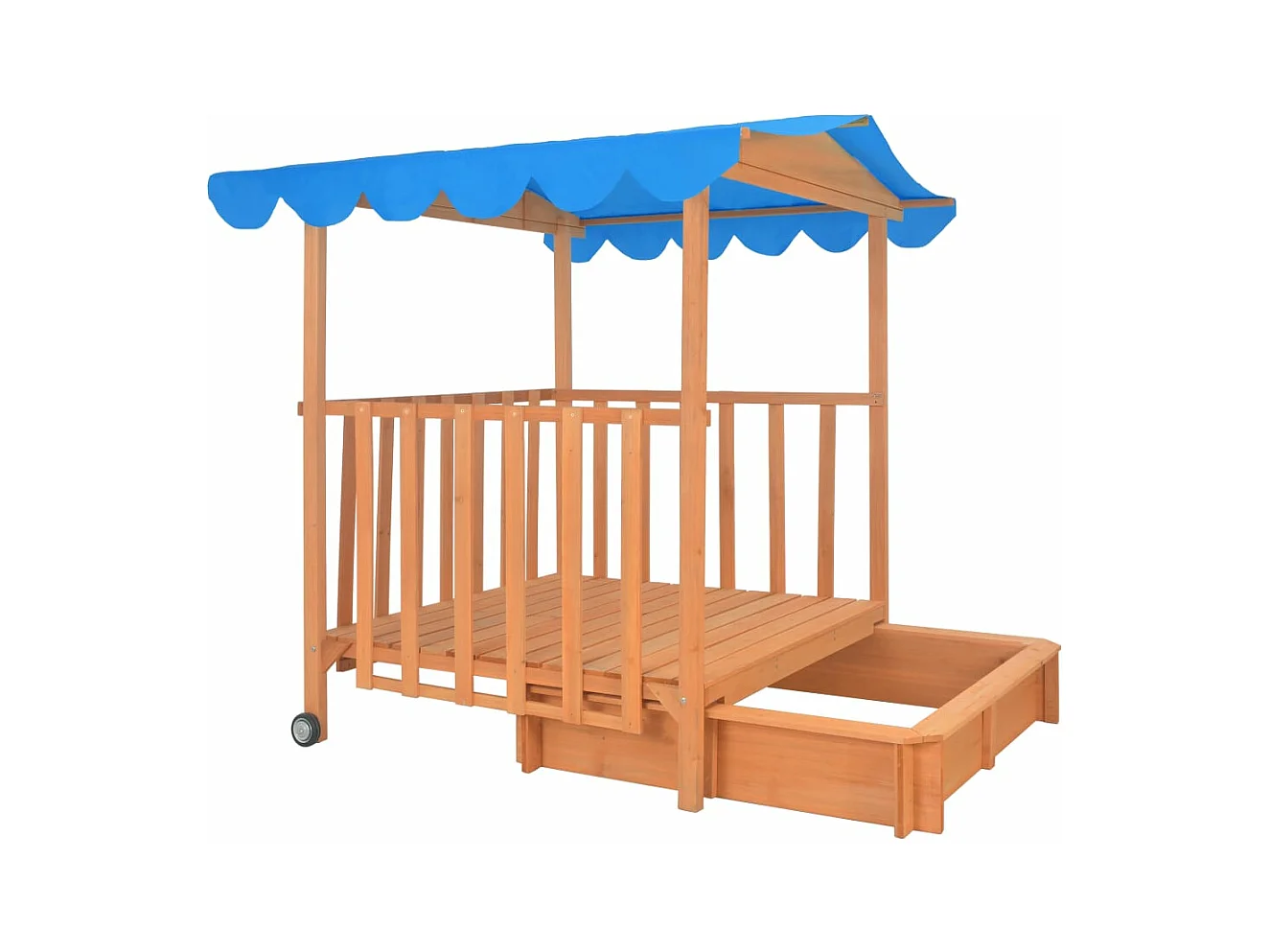 Casita de juegos infantil y arenero madera de abeto UV50 azul 02_0005061