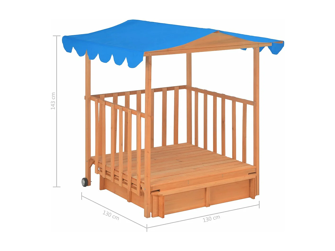 Maison de jeu d'enfants bois bleue 130 x 130 x 143 cm 02_0005061