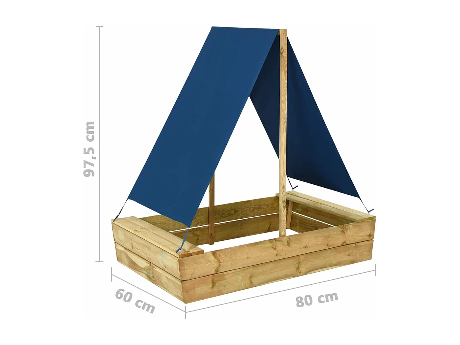 Bac à sable avec bois marron 80 x 60 x 97.5 cm 02_0005057