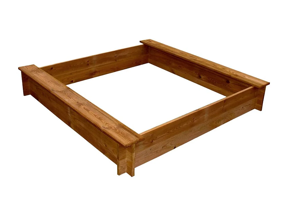 Bac à sable 120 bois marron 120 x 120 x 20 cm 02_0005050