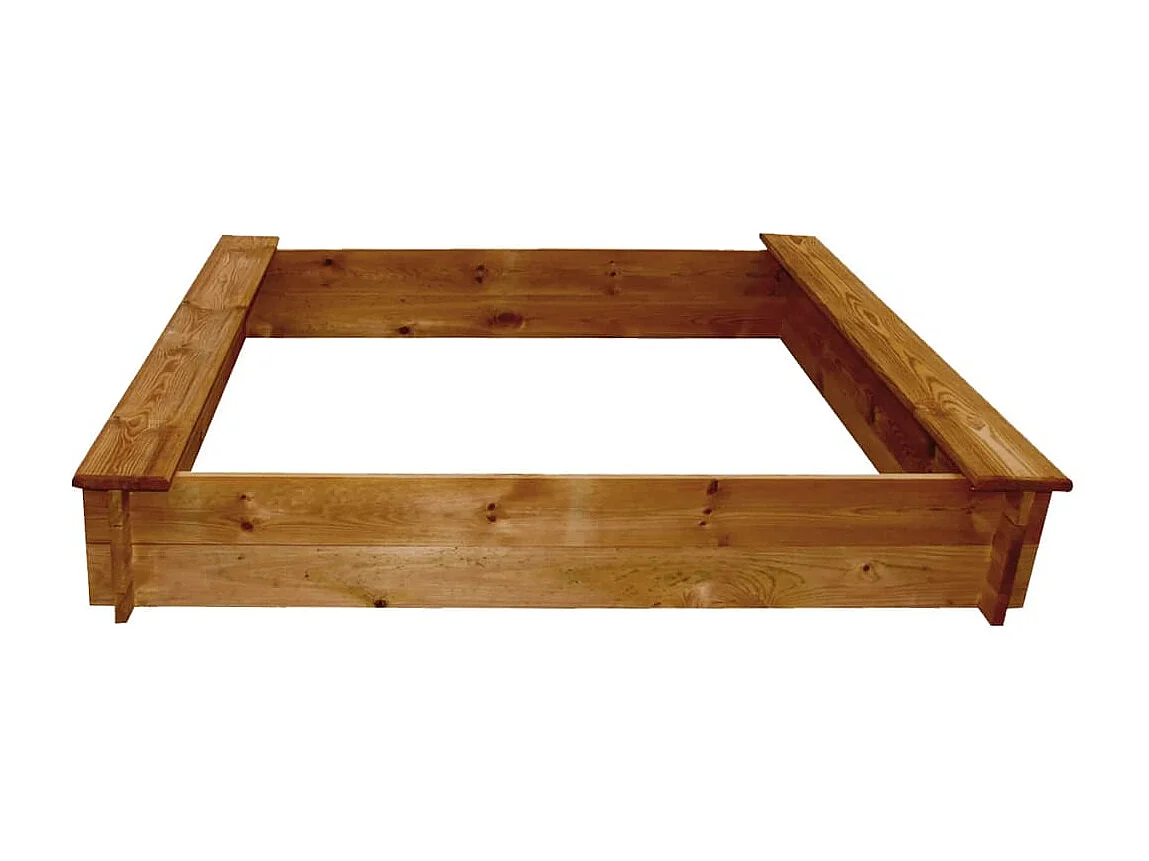 Bac à sable 120 bois marron 120 x 120 x 20 cm 02_0005050